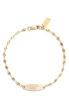 Set & Stones Bank Initial Bracelet In Gold/w