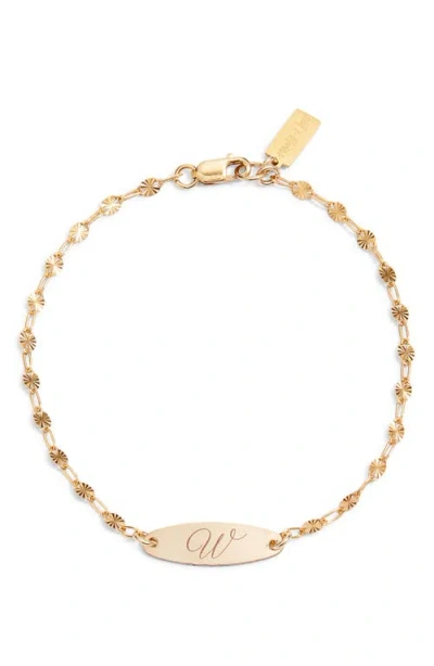 Set & Stones Bank Initial Bracelet In Gold/w