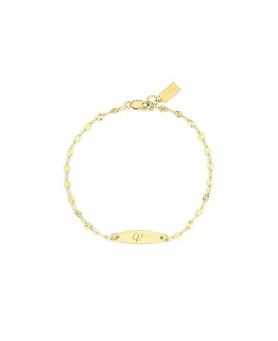 Set & Stones Banks Engraved Initial Bracelet In Gold