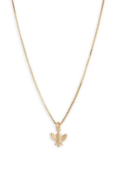 Set & Stones Bee Pendant Necklace In Gold