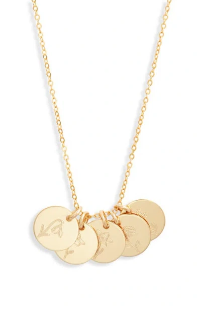 Set & Stones Birth Flower Necklace In Gold