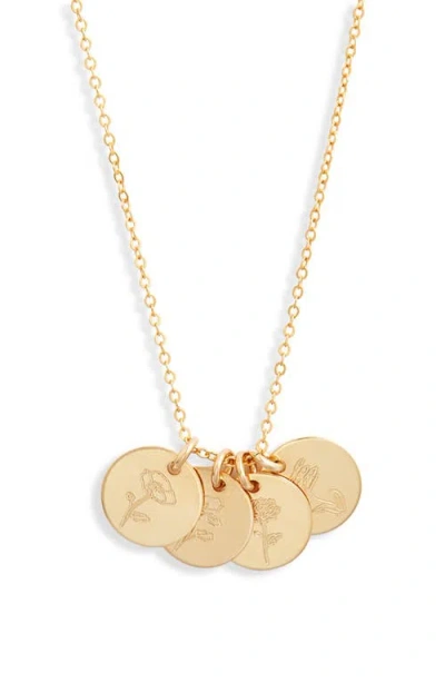 Set & Stones Birth Flower Necklace In Gold