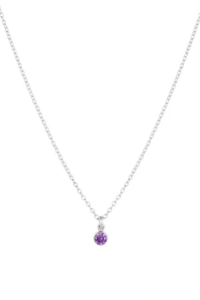 Set & Stones Birthstone Charm Necklace In Metallic