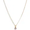Set & Stones Birthstone Charm Pendant Necklace In Gold