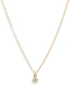 Set & Stones Birthstone Charm Pendant Necklace In Gold / April