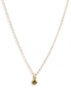 Set & Stones Birthstone Charm Pendant Necklace In Gold / August