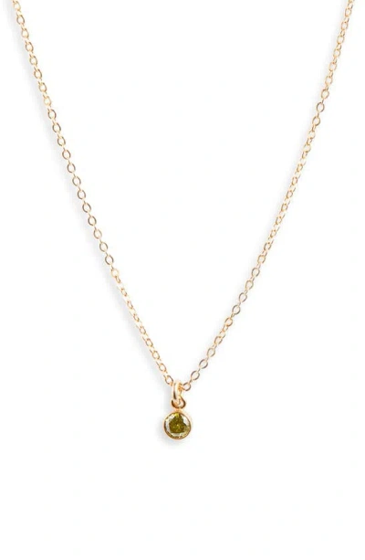 Set & Stones Birthstone Charm Pendant Necklace In Gold