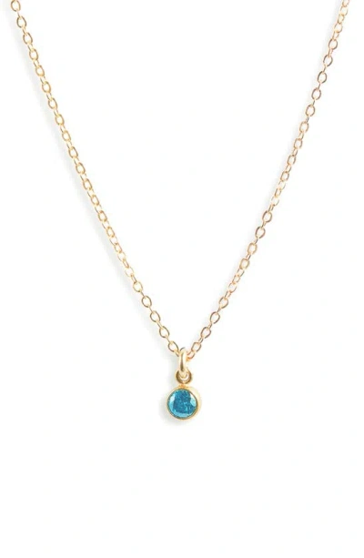 Set & Stones Birthstone Charm Pendant Necklace In Gold / December