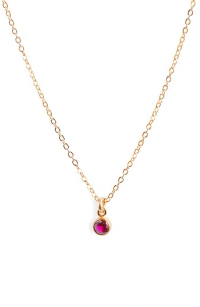 Set & Stones Birthstone Charm Pendant Necklace In Gold / January