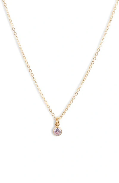 Set & Stones Birthstone Charm Pendant Necklace In Gold / June