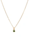 Set & Stones Birthstone Charm Pendant Necklace In Gold / May