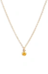 Set & Stones Birthstone Charm Pendant Necklace In Gold / November