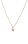 Set & Stones Birthstone Charm Pendant Necklace In Gold / October