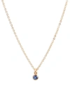 Set & Stones Birthstone Charm Pendant Necklace In Gold / September