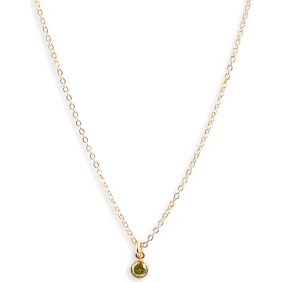 Set & Stones Birthstone Charm Pendant Necklace In Gold/august
