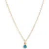 Set & Stones Birthstone Charm Pendant Necklace In Gold/december