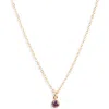 Set & Stones Birthstone Charm Pendant Necklace In Gold/february
