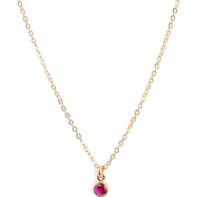 Set & Stones Birthstone Charm Pendant Necklace In Gold/january