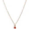 Set & Stones Birthstone Charm Pendant Necklace In Gold/july