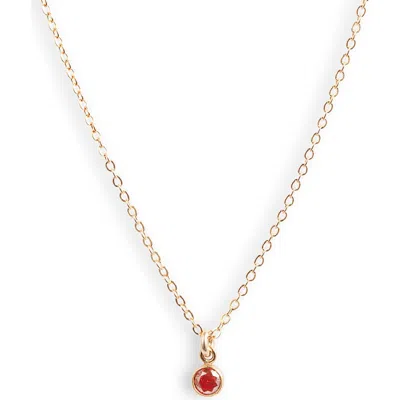 Set & Stones Birthstone Charm Pendant Necklace In Gold/july