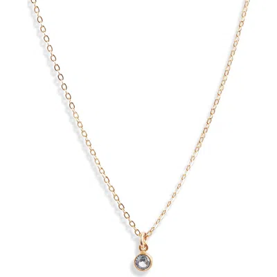 Set & Stones Birthstone Charm Pendant Necklace In Gold/march