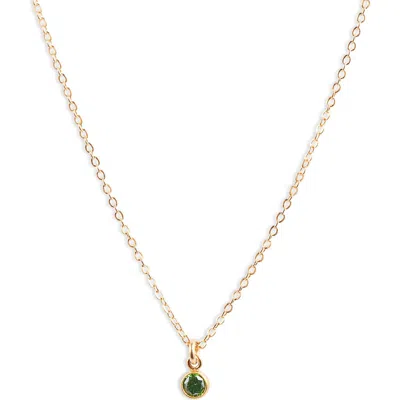 Set & Stones Birthstone Charm Pendant Necklace In Gold/may