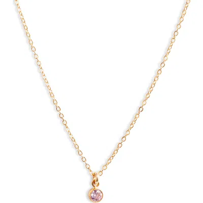 Set & Stones Birthstone Charm Pendant Necklace In Gold/october