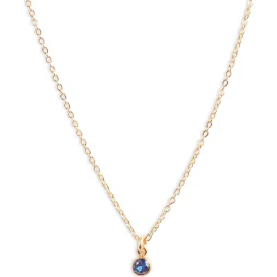 Set & Stones Birthstone Charm Pendant Necklace In Gold/september