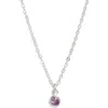 Set & Stones Birthstone Charm Pendant Necklace In Silver/february
