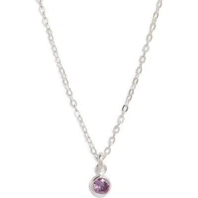 Set & Stones Birthstone Charm Pendant Necklace In Silver/february