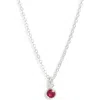 Set & Stones Birthstone Charm Pendant Necklace In White