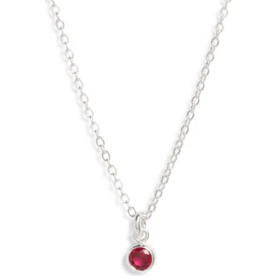 Set & Stones Birthstone Charm Pendant Necklace In White