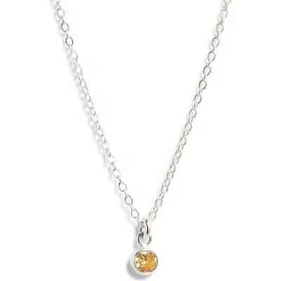Set & Stones Birthstone Charm Pendant Necklace In Metallic