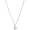 Set & Stones Birthstone Charm Pendant Necklace In White