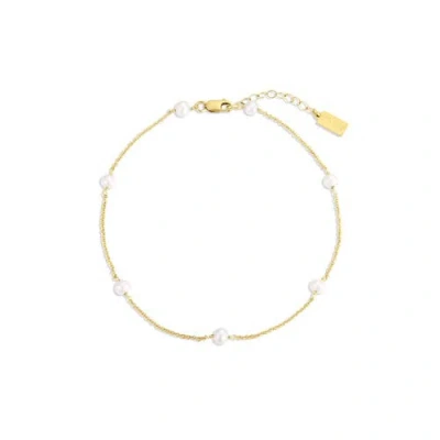 Set & Stones Bobbi Pearl Anklet In White