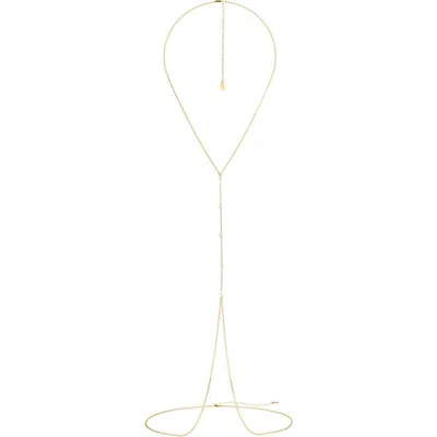 Set & Stones Bobbi Pearl Body Chain In Gold