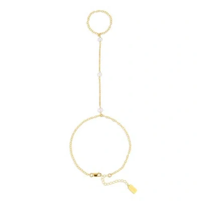 Set & Stones Bobbi Pearl Hand Chain In Brown