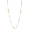 Set & Stones Bow & Freshwater Pearl Station Necklace In Gold
