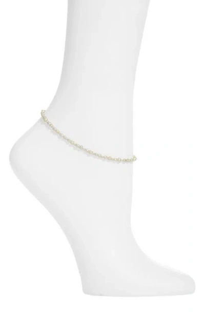 Set & Stones Bowie Freshwater Pearl Anklet In Gold