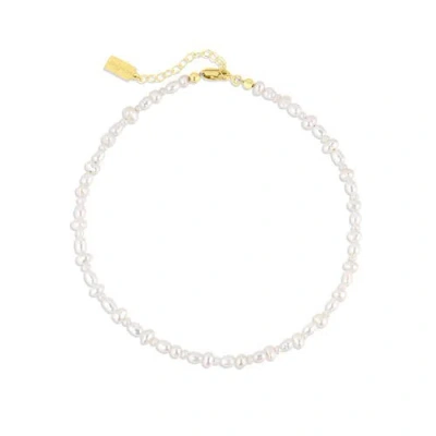 Set & Stones Bowie Pearl Anklet In Gray