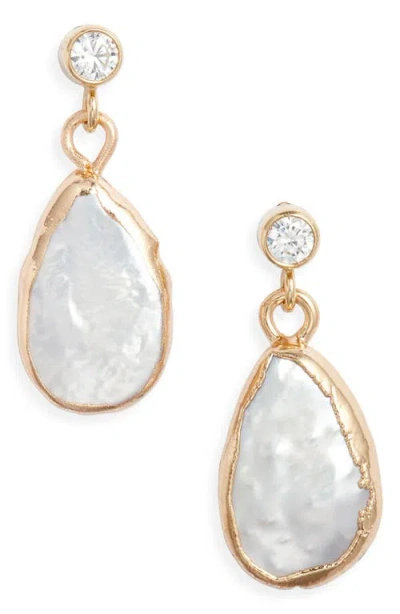 Set & Stones Camille Baroque Pearl Drop Earrings In Gold