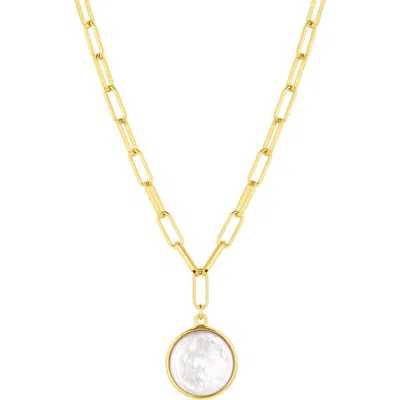 Set & Stones Capri Pearl Pendant Necklace In Gold