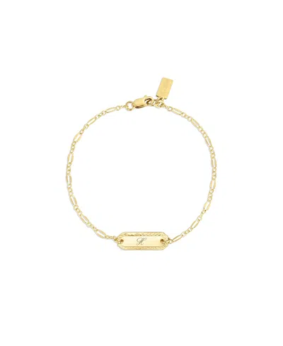 Set & Stones Cora Engraved Initial Bracelet In Gold