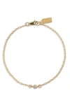 Set & Stones Cubic Zirconia Birthstone Pendant Bracelet In Gold