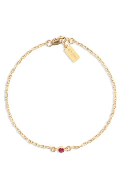 Set & Stones Cubic Zirconia Birthstone Pendant Bracelet In Gold