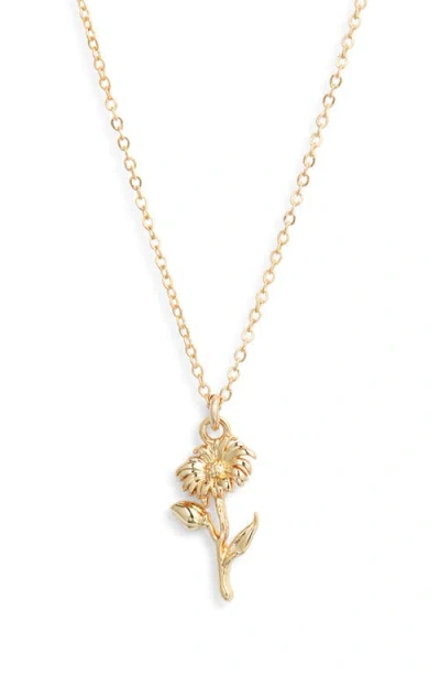 Set & Stones Daisy Pendant Necklace In Gold