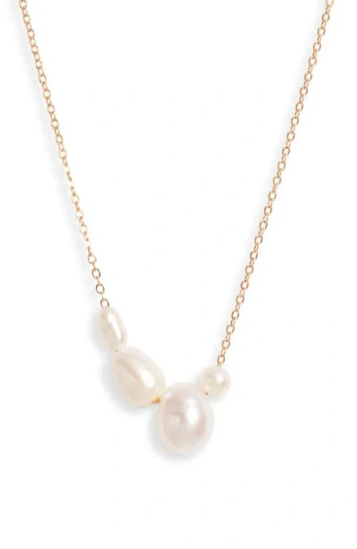 Set & Stones Dripping Freshwater Pearls Necklace In Gold