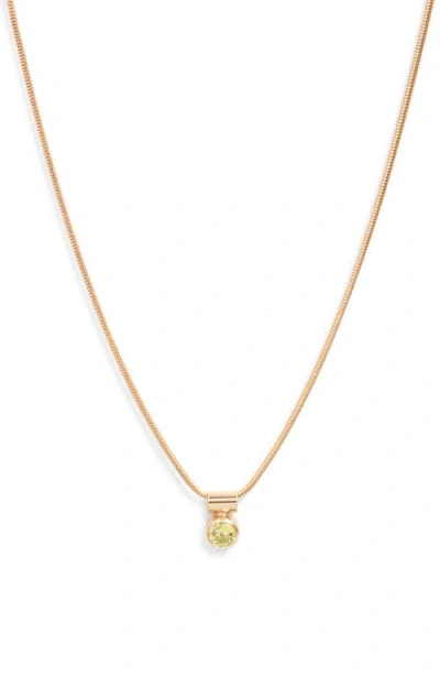 Set & Stones Ellie Birthstone Pendant Necklace In Gold/august