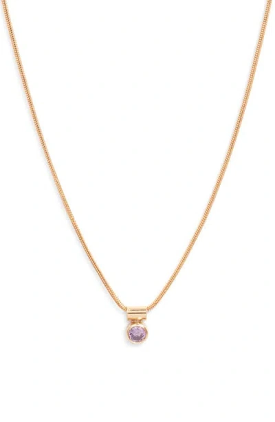 Set & Stones Ellie Birthstone Pendant Necklace In Gold/june