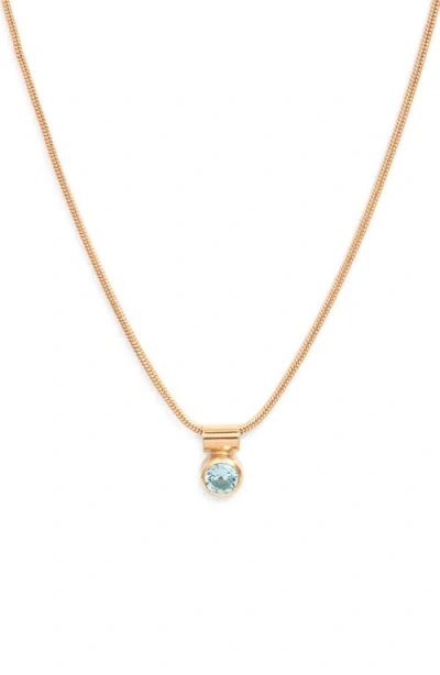 Set & Stones Ellie Birthstone Pendant Necklace In Gold/march
